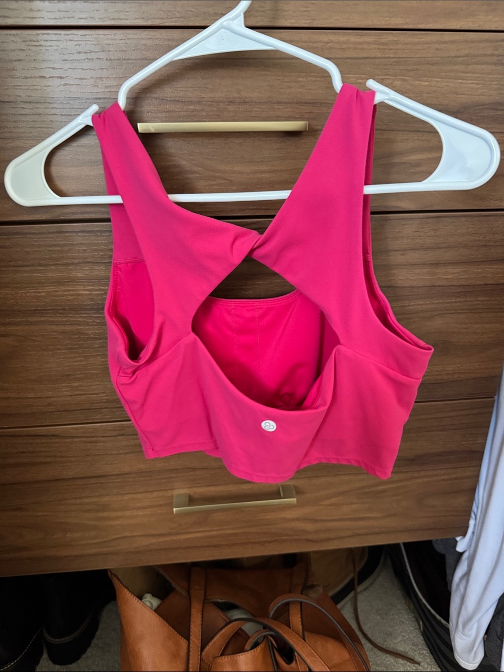 Zella Hot Pink Cross-Back Crop Tank - Picture 2 of 3